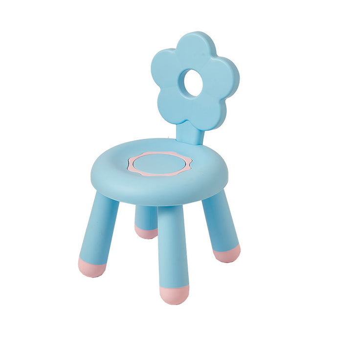 Tabouret bas contemporain en PP en forme de fleur pour enfants créatifs, sans dossier ni accoudoirs, pour salon 