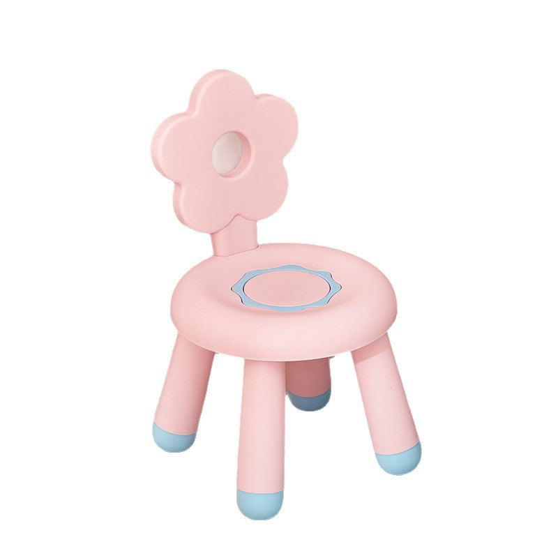 Tabouret bas contemporain en PP en forme de fleur pour enfants créatifs, sans dossier ni accoudoirs, pour salon 