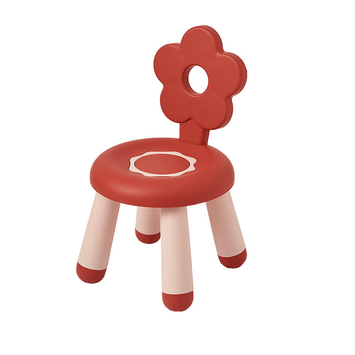 Tabouret bas contemporain en PP en forme de fleur pour enfants créatifs, sans dossier ni accoudoirs, pour salon 