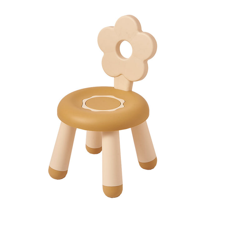Tabouret bas contemporain en PP en forme de fleur pour enfants créatifs, sans dossier ni accoudoirs, pour salon 