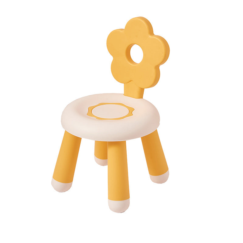 Tabouret bas contemporain en PP en forme de fleur pour enfants créatifs, sans dossier ni accoudoirs, pour salon 