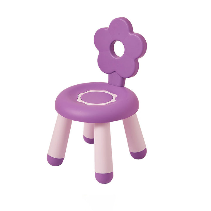 Tabouret bas contemporain en PP en forme de fleur pour enfants créatifs, sans dossier ni accoudoirs, pour salon 