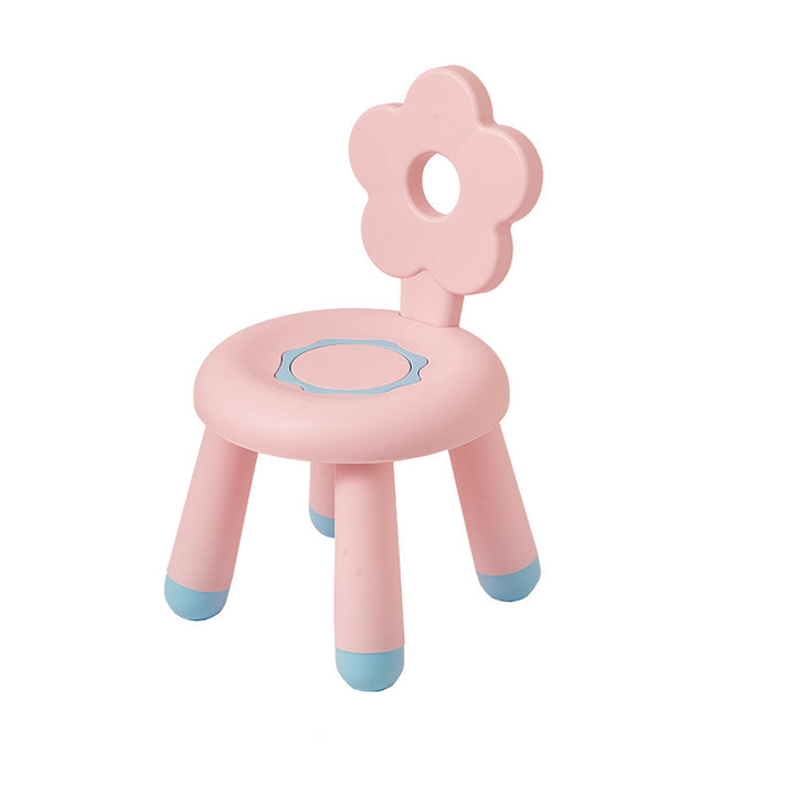 Tabouret bas contemporain en PP en forme de fleur pour enfants créatifs, sans dossier ni accoudoirs, pour salon 