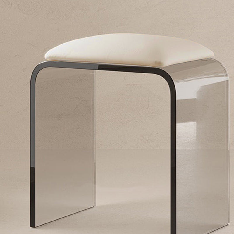Tabouret de coiffeuse rectangulaire minimaliste moderne en acrylique et simili cuir pour chambre 