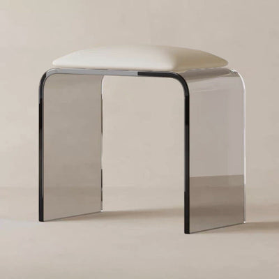 Tabouret de coiffeuse rectangulaire minimaliste moderne en acrylique et simili cuir pour chambre 