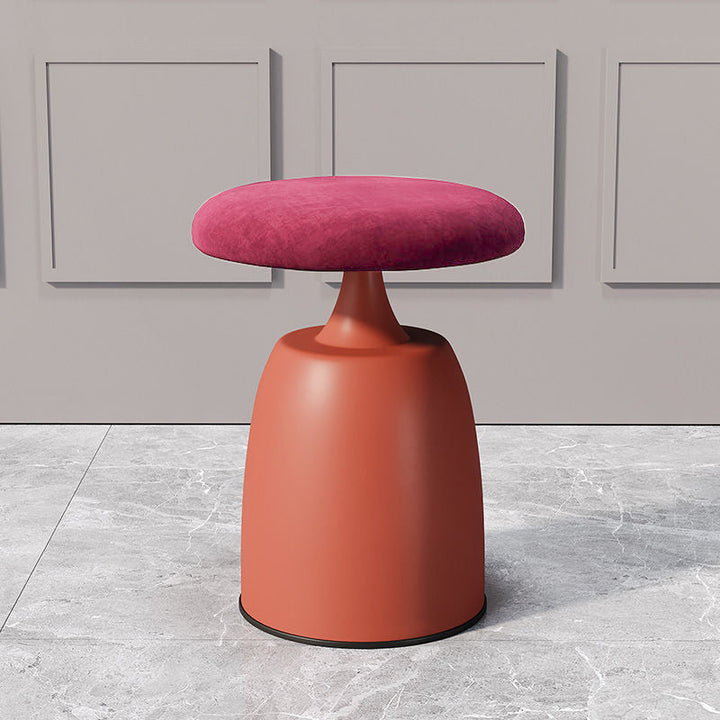 Tabouret de coiffeuse moderne minimaliste rond en tissu et métal pour chambre 