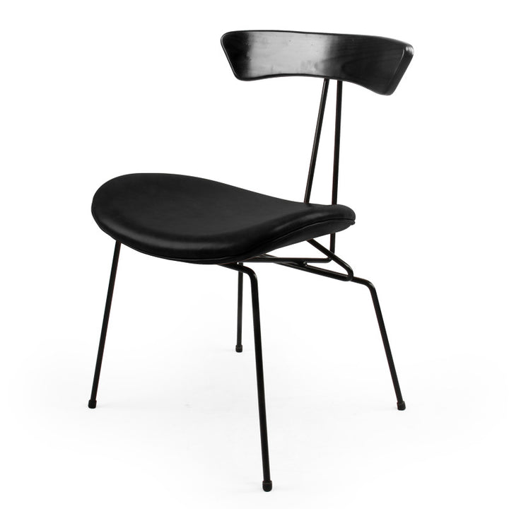 Contemporary Nordic Irregular Round Upholstered Iron PU Leather Plywood Dining Chair Backrest For Dining Room