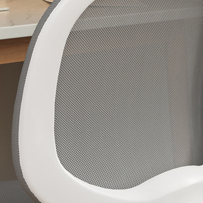 Moderner minimalistischer quadratischer gepolsterter PP-Kunststoff-Metall-Mesh-Stoff-Schreibtischstuhl mit Rückenlehne für das Home Office 