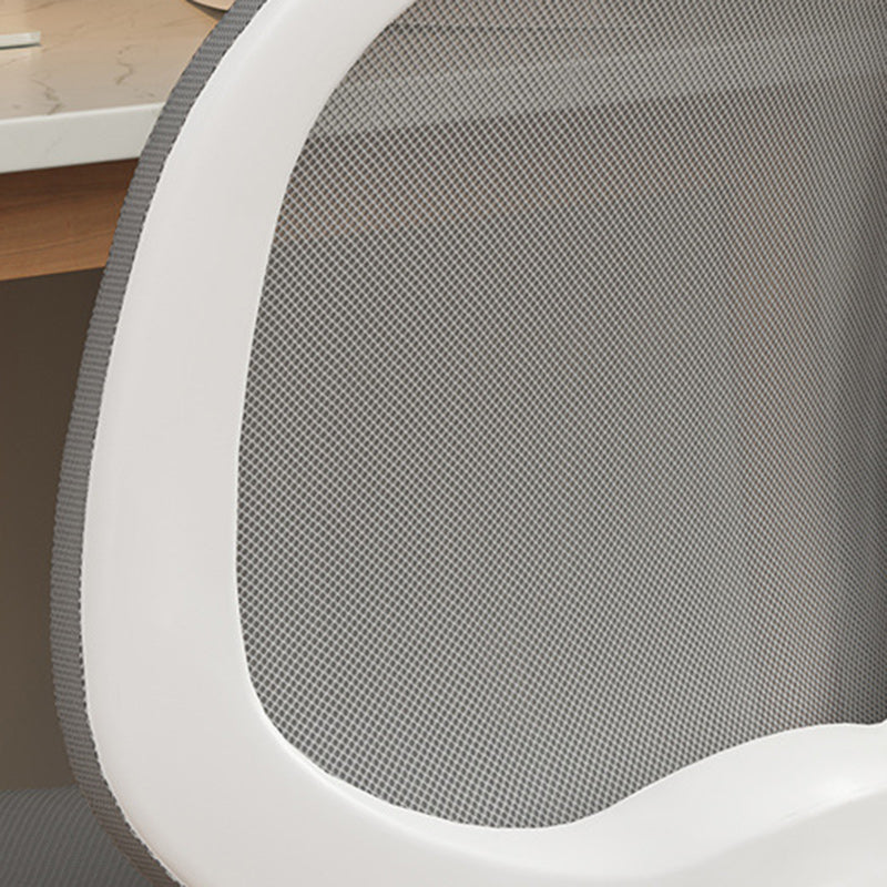 Moderner minimalistischer quadratischer gepolsterter PP-Kunststoff-Metall-Mesh-Stoff-Schreibtischstuhl mit Rückenlehne für das Home Office 