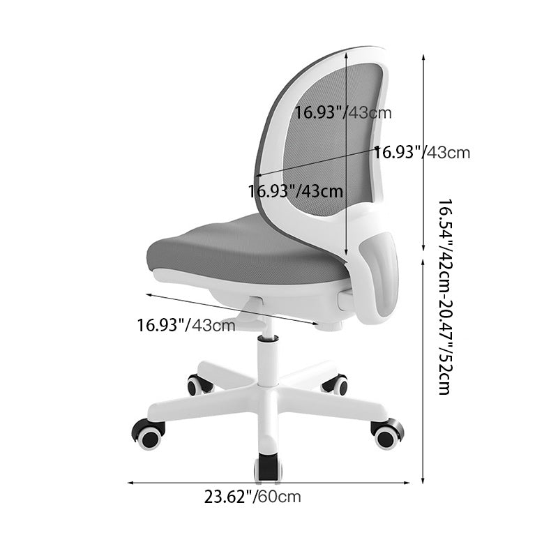 Moderner minimalistischer quadratischer gepolsterter PP-Kunststoff-Metall-Mesh-Stoff-Schreibtischstuhl mit Rückenlehne für das Home Office 
