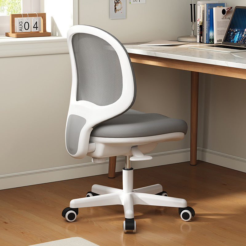 Moderner minimalistischer quadratischer gepolsterter PP-Kunststoff-Metall-Mesh-Stoff-Schreibtischstuhl mit Rückenlehne für das Home Office 