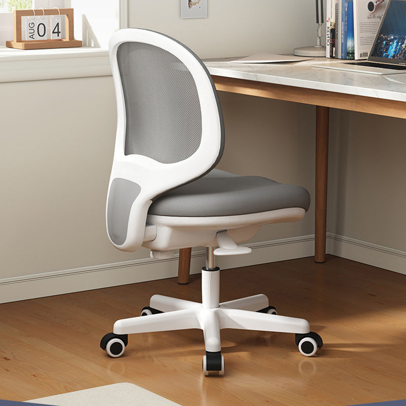 Moderner minimalistischer quadratischer gepolsterter PP-Kunststoff-Metall-Mesh-Stoff-Schreibtischstuhl mit Rückenlehne für das Home Office 