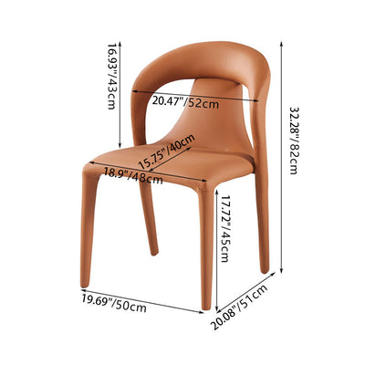 Moderna silla de comedor minimalista cuadrada tapizada en cuero artificial con respaldo de acero al carbono para comedor 