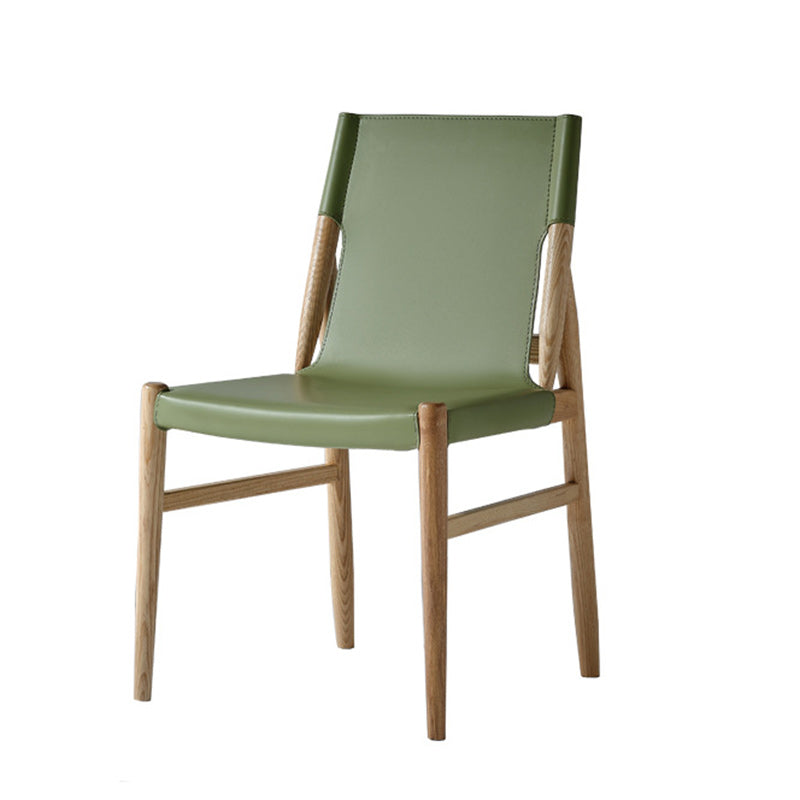 Moderna Minimalista Rectangular Cuadrada Marco de Madera Silla de Comedor de Cuero de Silla Respaldo Para Comedor 