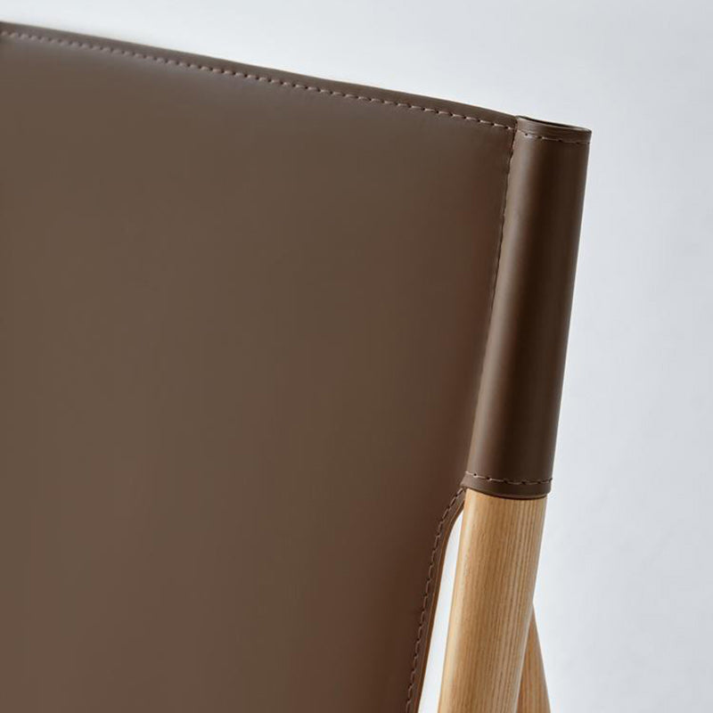 Moderna Minimalista Rectangular Cuadrada Marco de Madera Silla de Comedor de Cuero de Silla Respaldo Para Comedor 