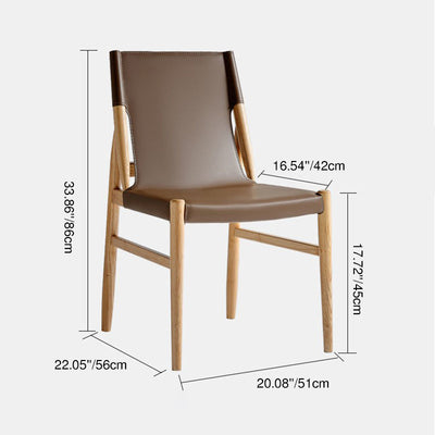 Moderna Minimalista Rectangular Cuadrada Marco de Madera Silla de Comedor de Cuero de Silla Respaldo Para Comedor 