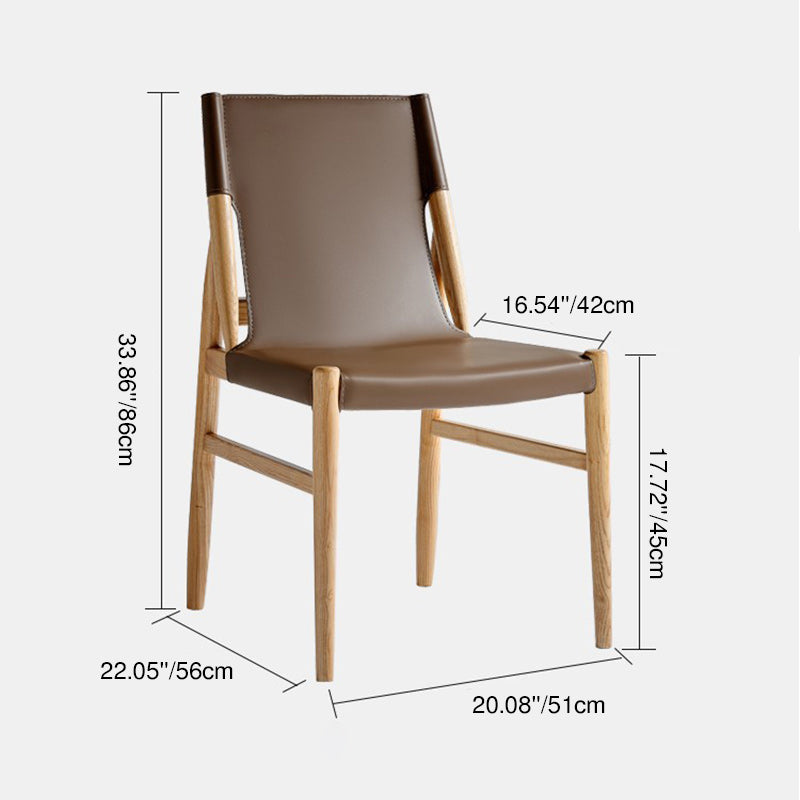 Moderna Minimalista Rectangular Cuadrada Marco de Madera Silla de Comedor de Cuero de Silla Respaldo Para Comedor 