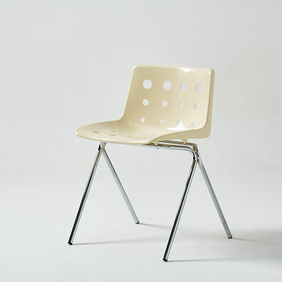 Respaldo de silla de comedor de PP con forma de queso rectangular creativa contemporánea y marco de acero al carbono para comedor 
