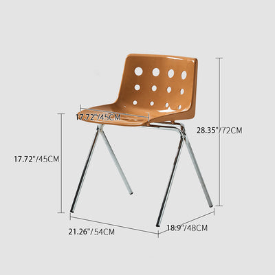 Respaldo de silla de comedor de PP con forma de queso rectangular creativa contemporánea y marco de acero al carbono para comedor 