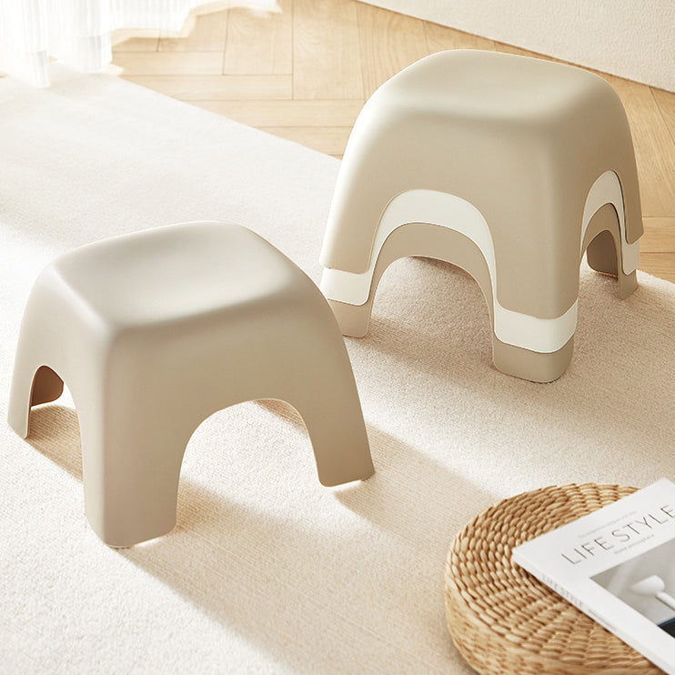 Modern Minimalist Square Plastic Low Stool For Living Room