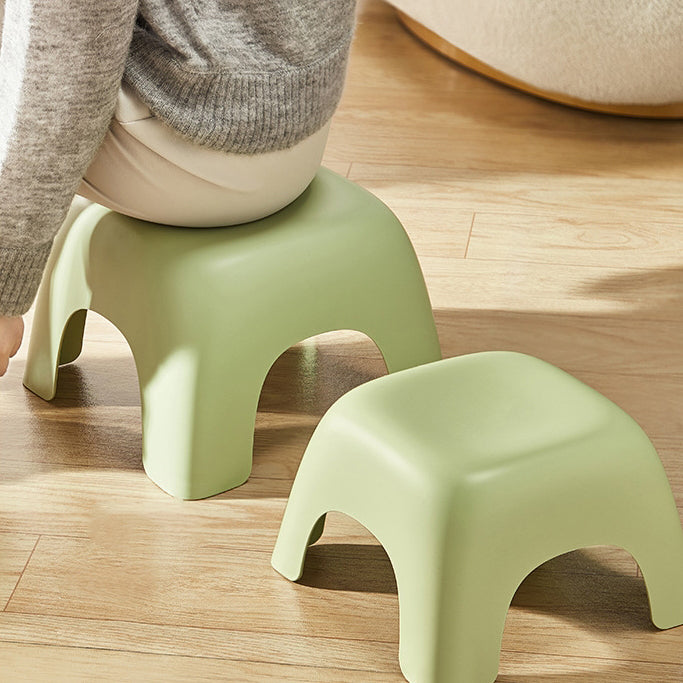 Modern Minimalist Square Plastic Low Stool For Living Room