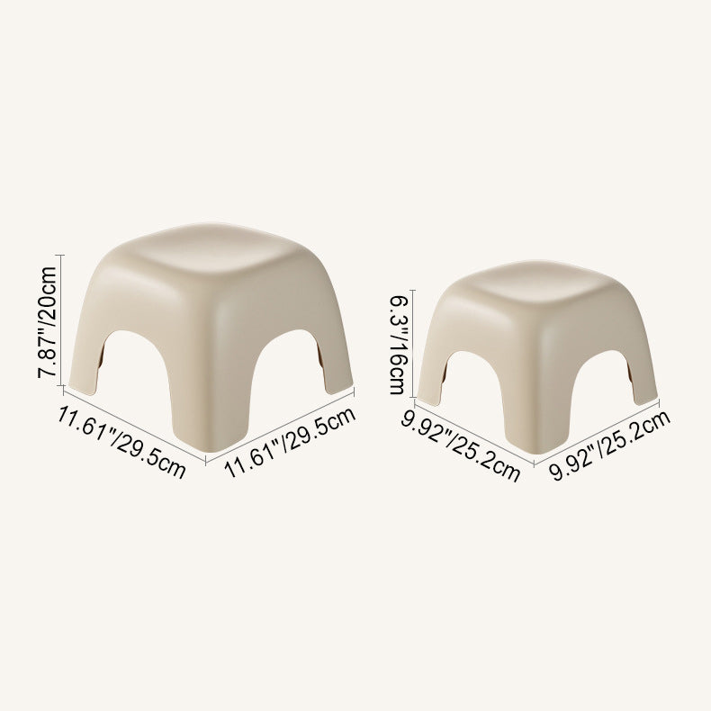 Modern Minimalist Square Plastic Low Stool For Living Room