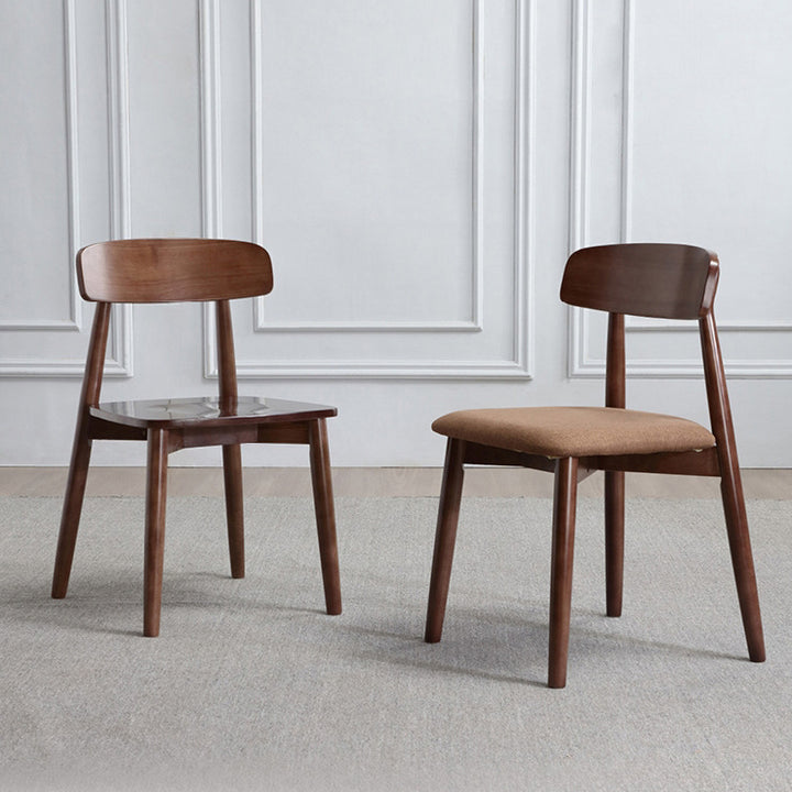 Chaise de salle à manger avec dossier en cuir microfibre et cadre en bois carré moderne et minimaliste 