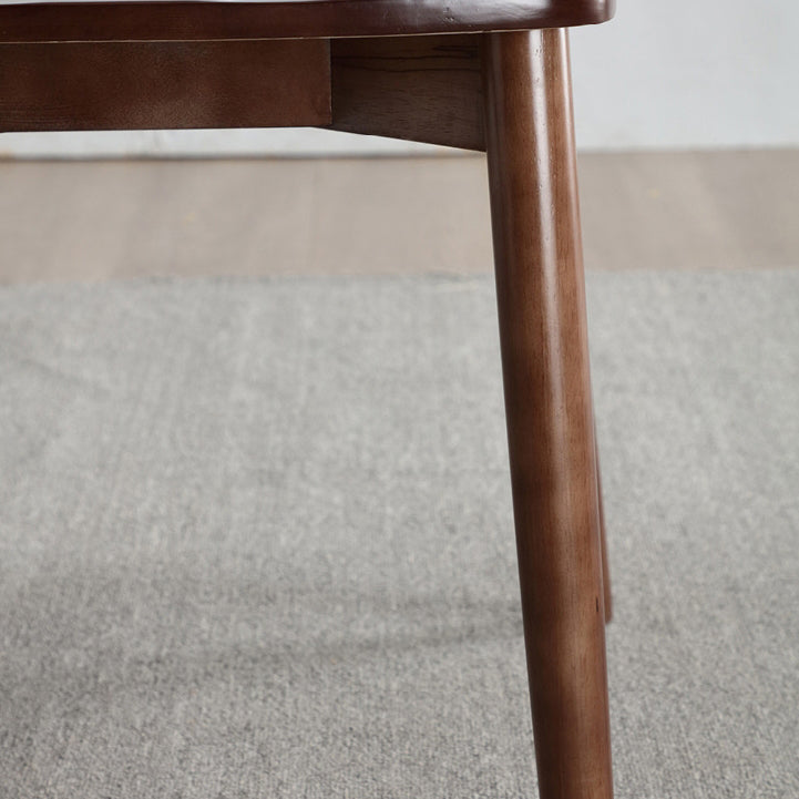Silla de comedor moderna y minimalista con respaldo, estructura cuadrada de madera de caucho y cuero de microfibra, para comedor 