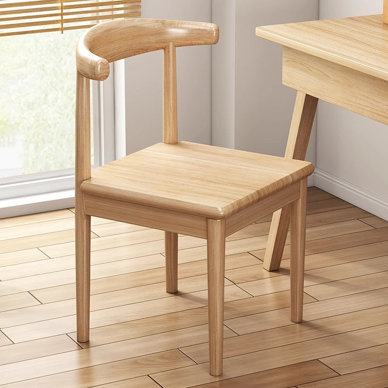 Chaise de salle à manger contemporaine en forme de coin de vache nordique moderne avec dossier carré rembourré en tissu coton lin PU cuir cadre en acier 