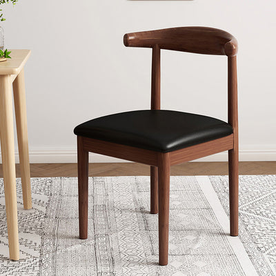 Contemporary Nordic Cow Corner Shape Square Upholstered Cotton Linen Fabric Leather Steel Frame Dining Chair Backrest For Dining Room