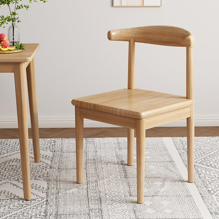 Chaise de salle à manger contemporaine en forme de coin de vache nordique moderne avec dossier carré rembourré en tissu coton lin PU cuir cadre en acier 