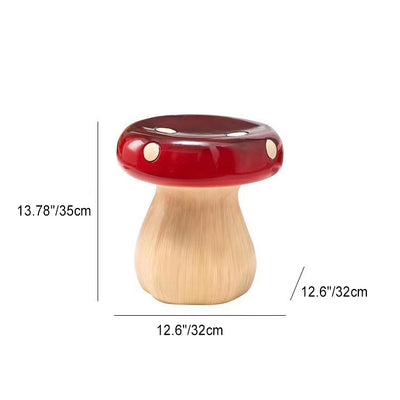 Contemporary Creative Round Mushroom Resin Low Stool For Living Room
