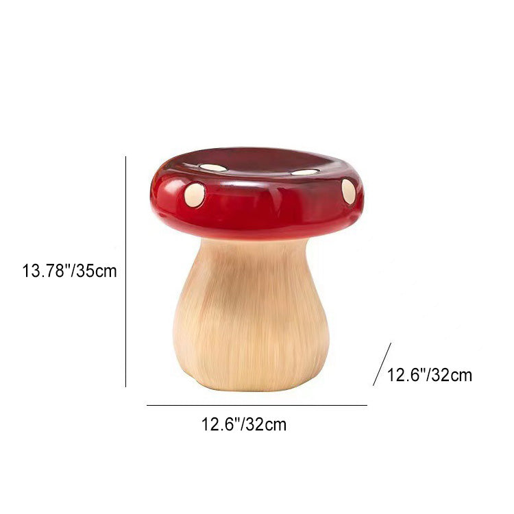 Contemporary Creative Round Mushroom Resin Low Stool For Living Room