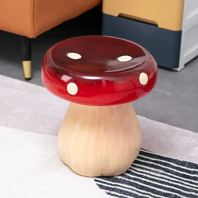Contemporary Creative Round Mushroom Resin Low Stool For Living Room