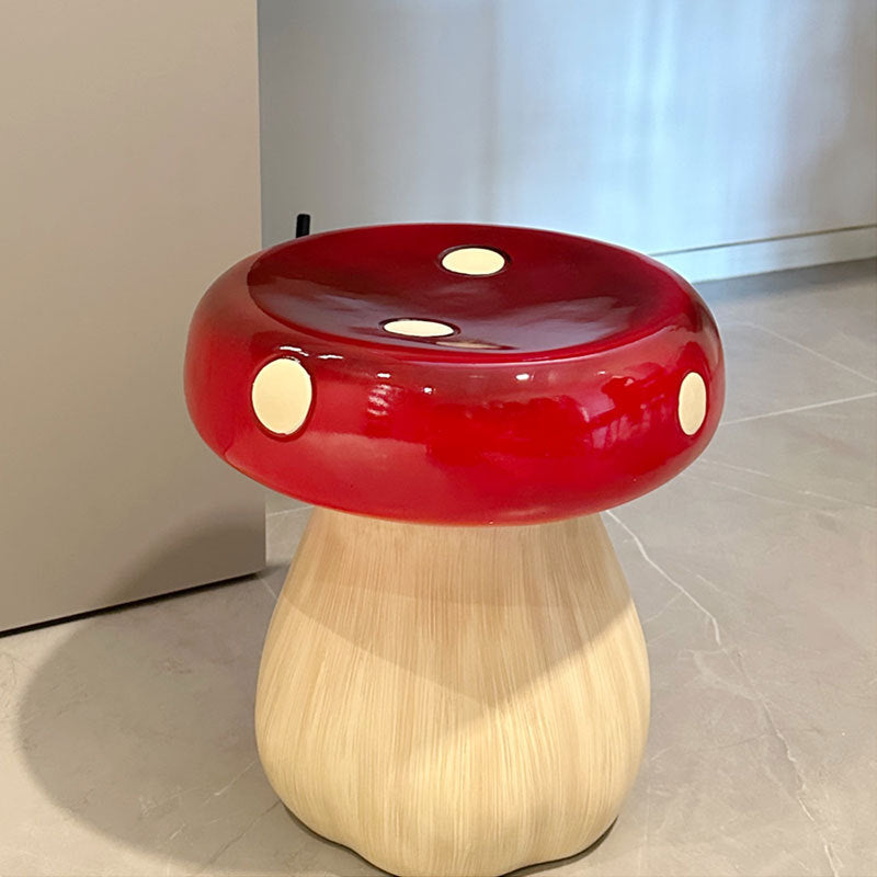 Contemporary Creative Round Mushroom Resin Low Stool For Living Room
