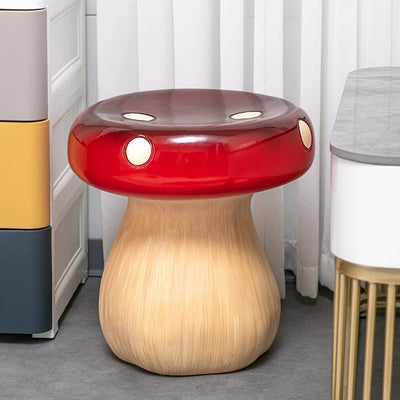 Contemporary Creative Round Mushroom Resin Low Stool For Living Room