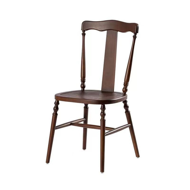 Respaldo de silla de comedor vintage tradicional cuadrado de ratán y madera de caucho para comedor 