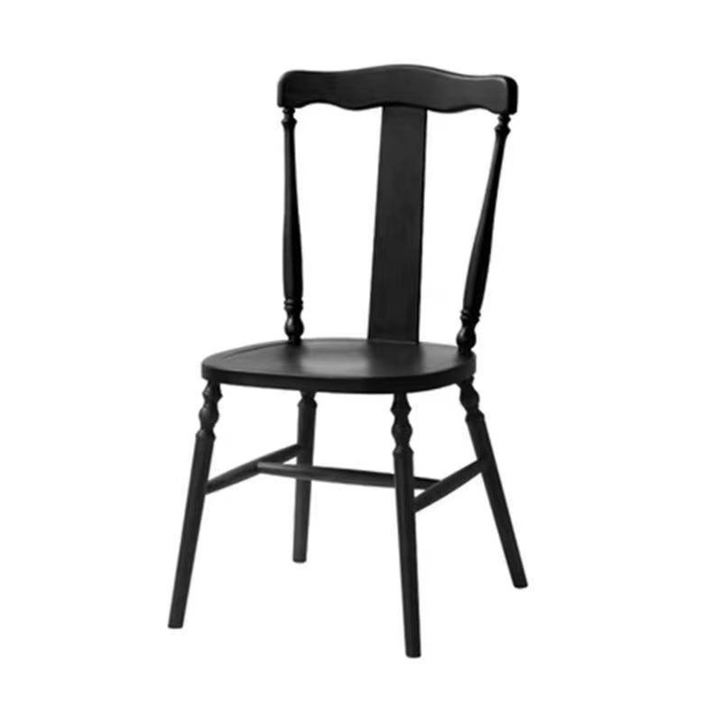 Respaldo de silla de comedor vintage tradicional cuadrado de ratán y madera de caucho para comedor 
