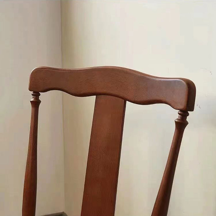 Respaldo de silla de comedor vintage tradicional cuadrado de ratán y madera de caucho para comedor 