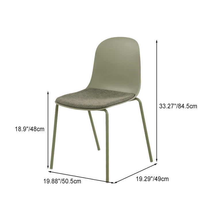 Chaise de salle à manger en plastique carrée minimaliste moderne avec dossier pour salle à manger 