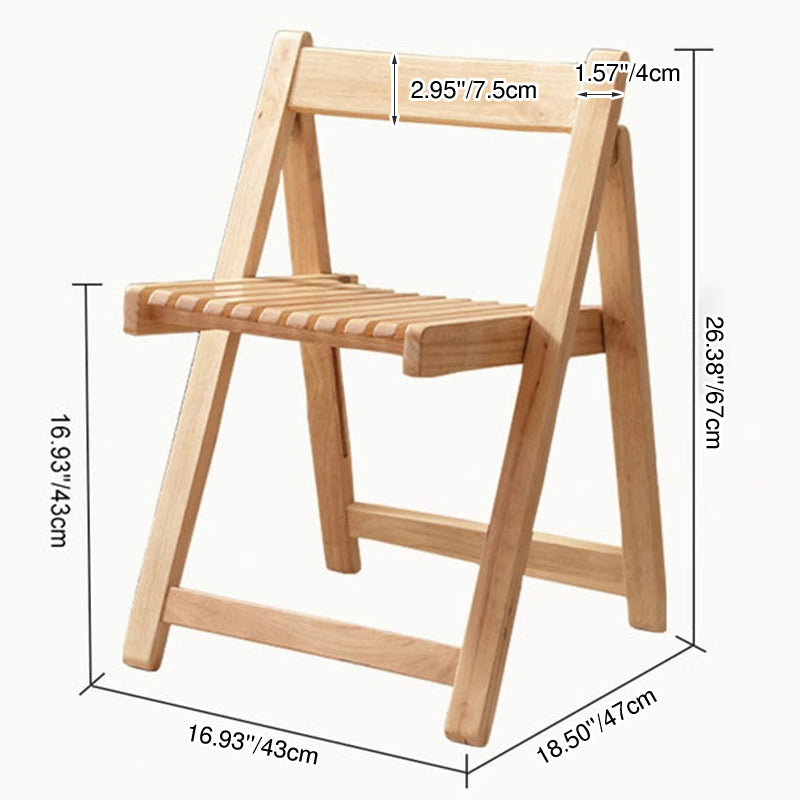 現代的な北欧の折りたたみ式長方形木製スラットダイニングチェア背もたれダイニングルーム用 