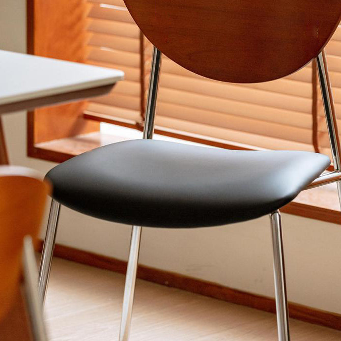 Contemporary Retro Square Flying Bird Chair PU Leather Bent Plywood Iron Dining Chair Backrest For Dining Room