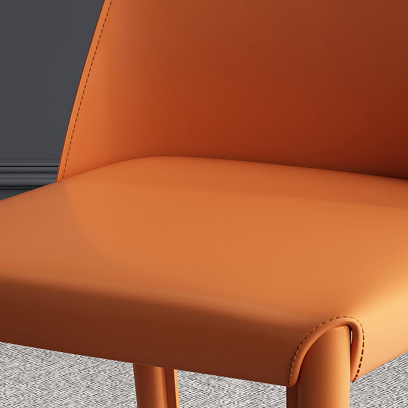Contemporary Nordic Square Upholstered Faux Leather Carbon Steel Dining Chair Backrest For Dining Room