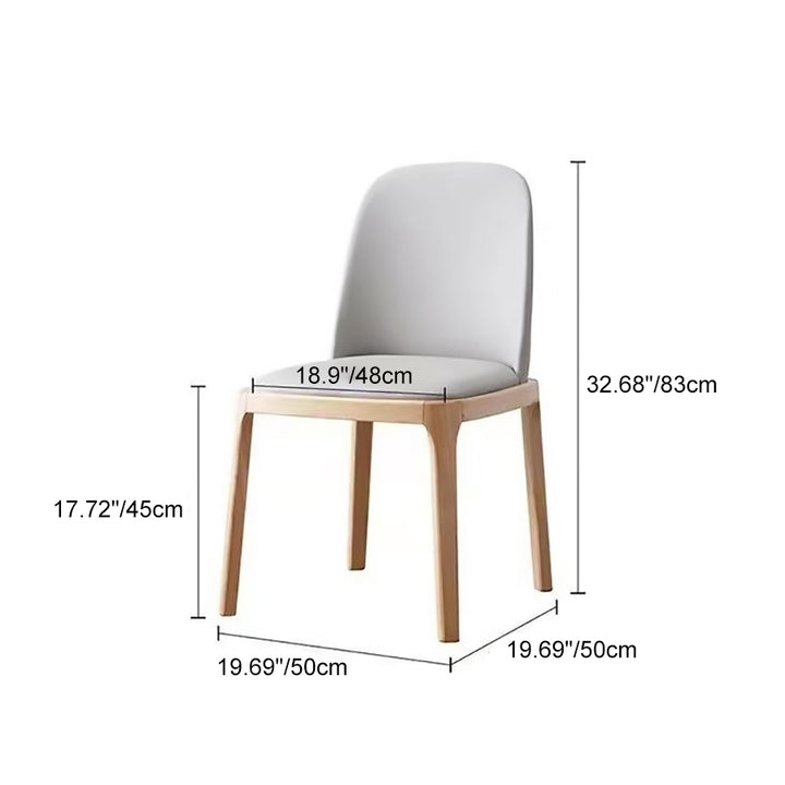 Moderner nordischer quadratischer Esszimmerstuhl mit Polsterung aus Mikrofaserleder, Rückenlehne aus Kautschukholz, für das Wohnzimmer 
