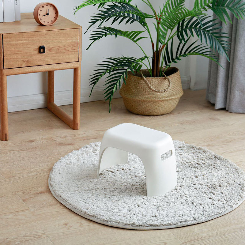 Taburete bajo rectangular de plástico antideslizante minimalista moderno para sala de estar 