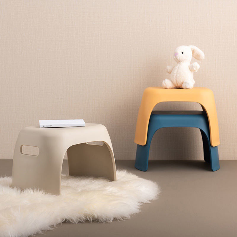 Taburete bajo rectangular de plástico antideslizante minimalista moderno para sala de estar 