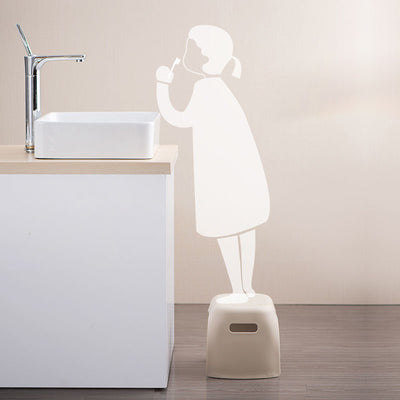 Taburete bajo rectangular de plástico antideslizante minimalista moderno para sala de estar 