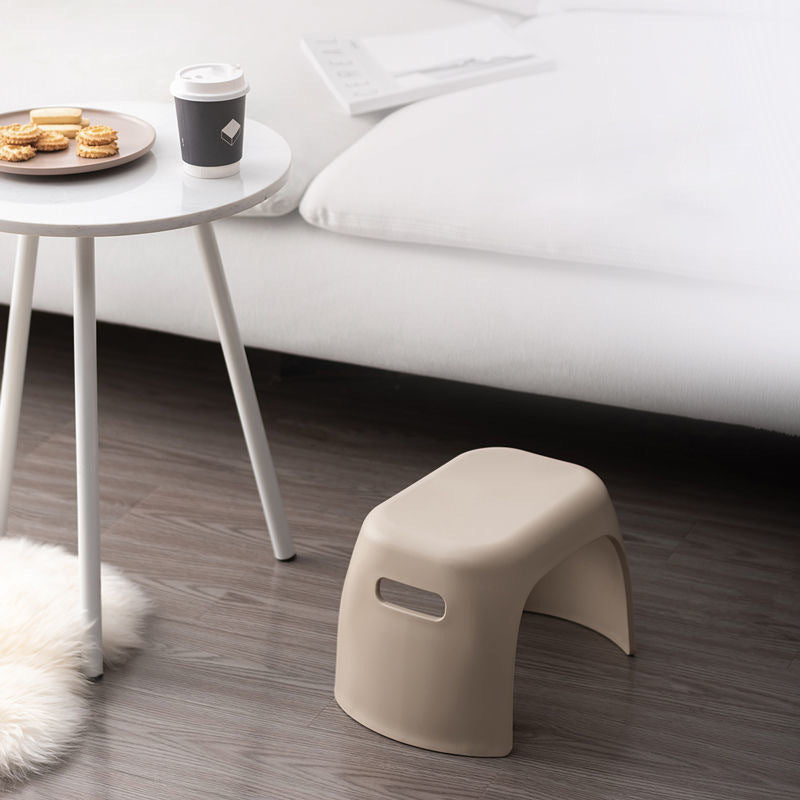 Taburete bajo rectangular de plástico antideslizante minimalista moderno para sala de estar 