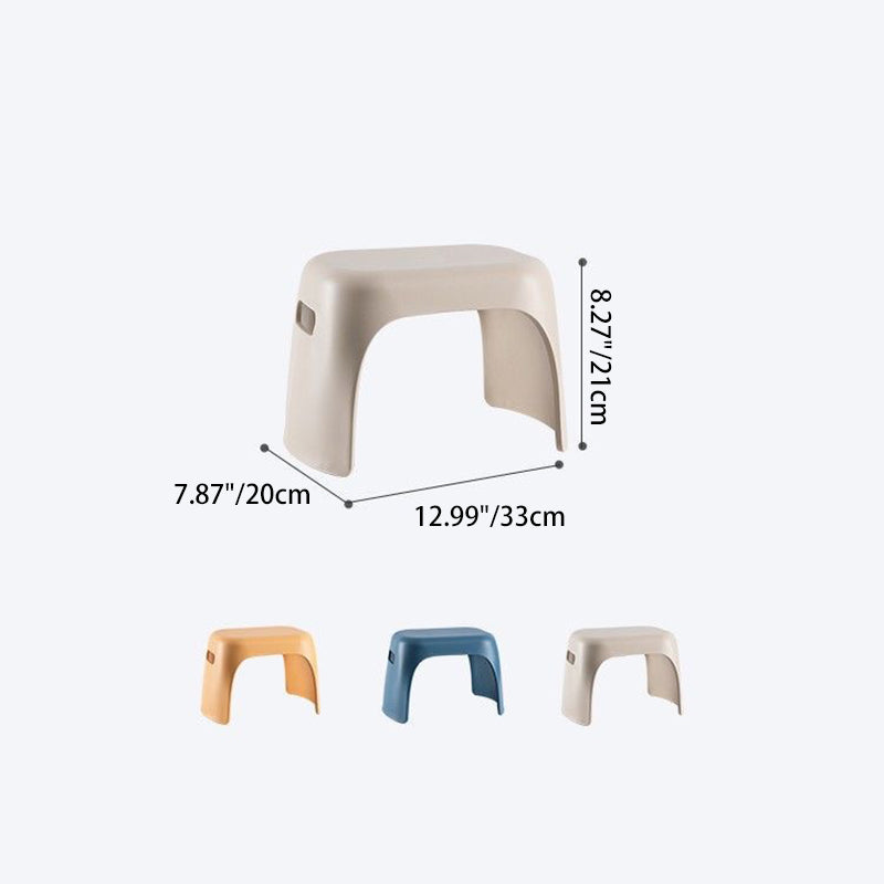 Taburete bajo rectangular de plástico antideslizante minimalista moderno para sala de estar 