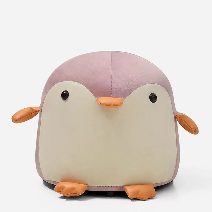 Tabouret bas en bois massif velours pingouin contemporain pour enfants créatifs pour le salon 
